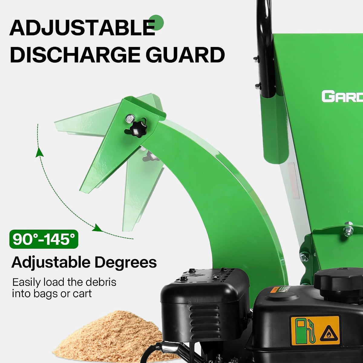 S3 Wood Chipper Shredder, 7HP 212Cc Gas Powered Heavy Duty, 3" Max Wood Diameter Capacity, 15: 1 Reduction Ratio, Easy Assembly, 1-Year Warranty after Product Registration