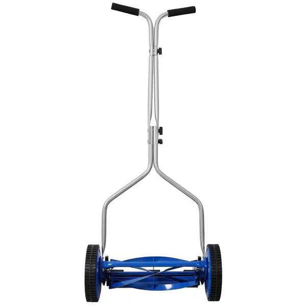 14 In. Blue Push Lawn Mower, Push Reel Lawn Mower