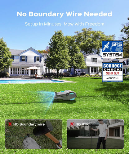 Auto-Charging, APP Control, Bow-Shaped Mowing for Lawns up to 8611 Sq.Ft (Dark Black)