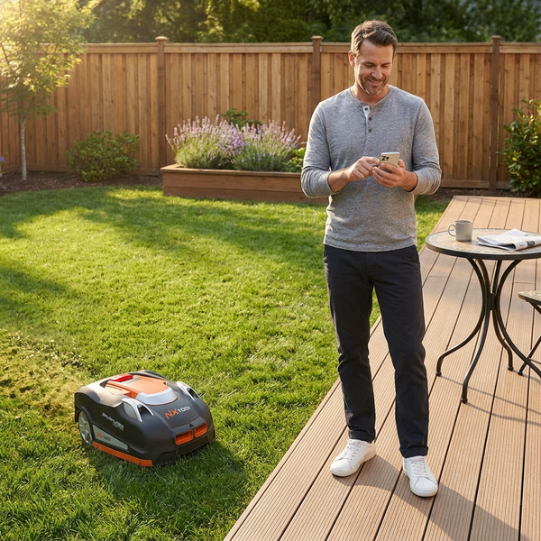 Robot Lawn Mower Built for Smart Automation, 28V Brushless Motors, WiFi App Control, 1/3 Acre Coverage