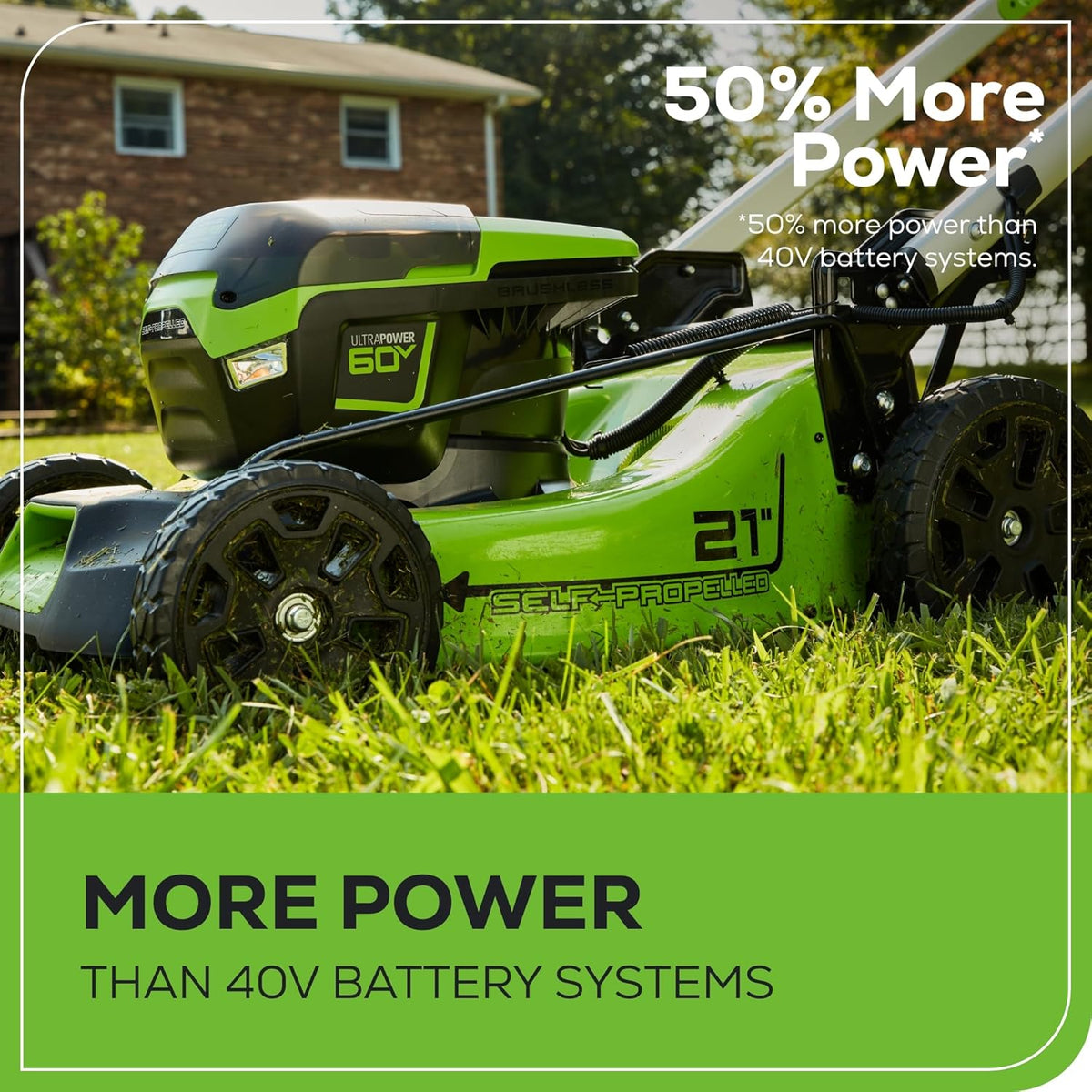 Greenworks 60V 21In Self-Propelled Lawn Mower, (2) 4.0 Ah Battery Kit