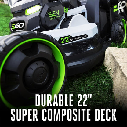 EGO POWER+ Electric Lawn Mower, Self-Propelled Cordless with 22" Super Composite Deck, Includes (2) 56V 6.0Ah Batteries and 560W Charger - LM2244SP-2