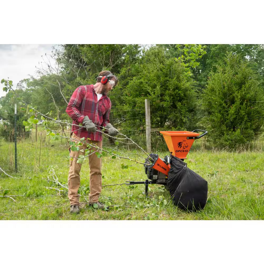 3 In. 6.5 HP (196 Cc) Gas Powered Self-Feeding Disk Chipper Shredder