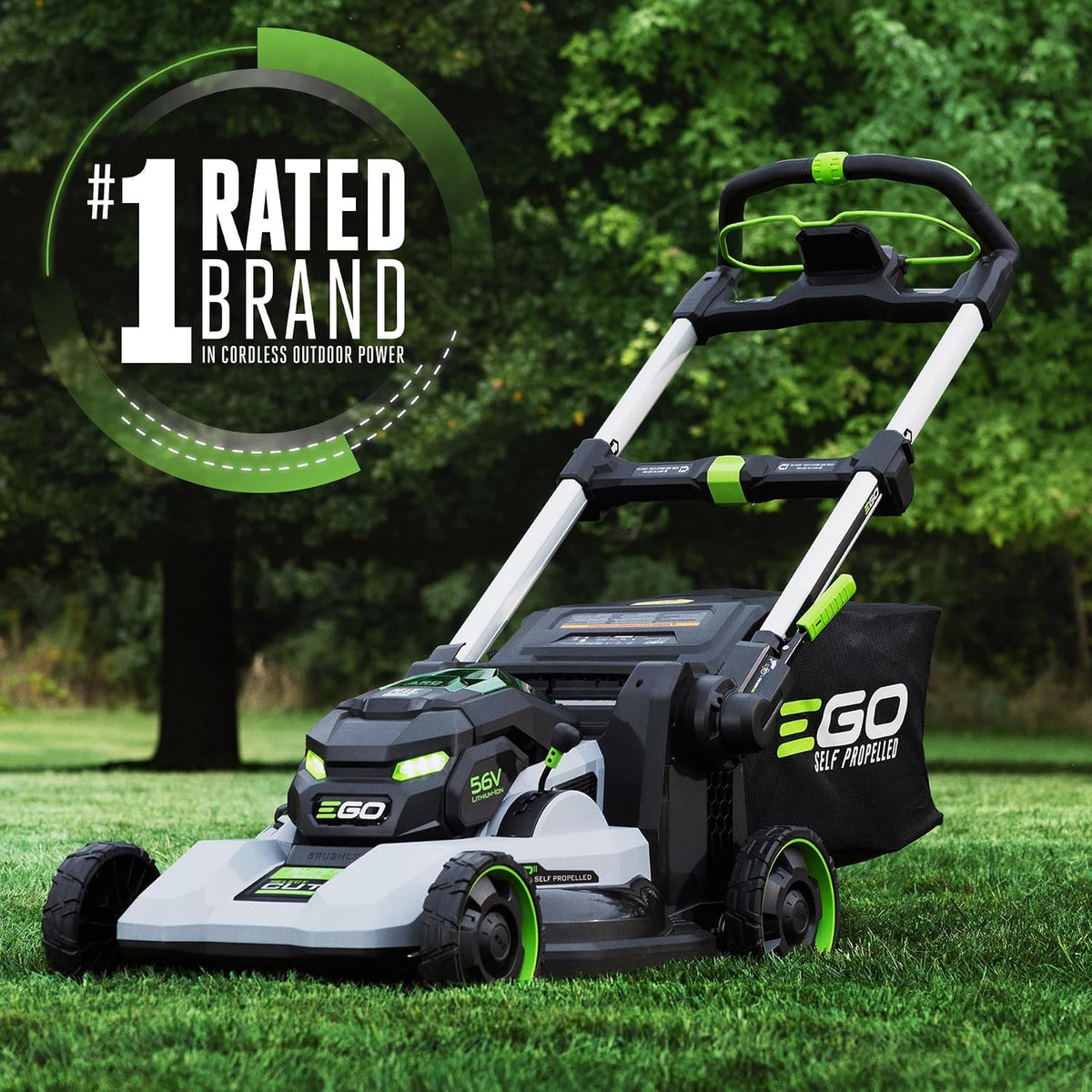 EGO POWER+ Electric Lawn Mower, Self-Propelled Cordless with 22" Super Composite Deck, Includes (2) 56V 6.0Ah Batteries and 560W Charger - LM2244SP-2