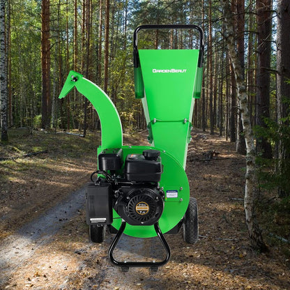 S1 Wood Chipper, 20: 1 High Reduction Ratio, 7 HP 212Cc Heavy Duty Engine Gas Powered, 3" Max Wood Diameter Capacity, Robust Shredder Mulcher with Large Cutting Rotor