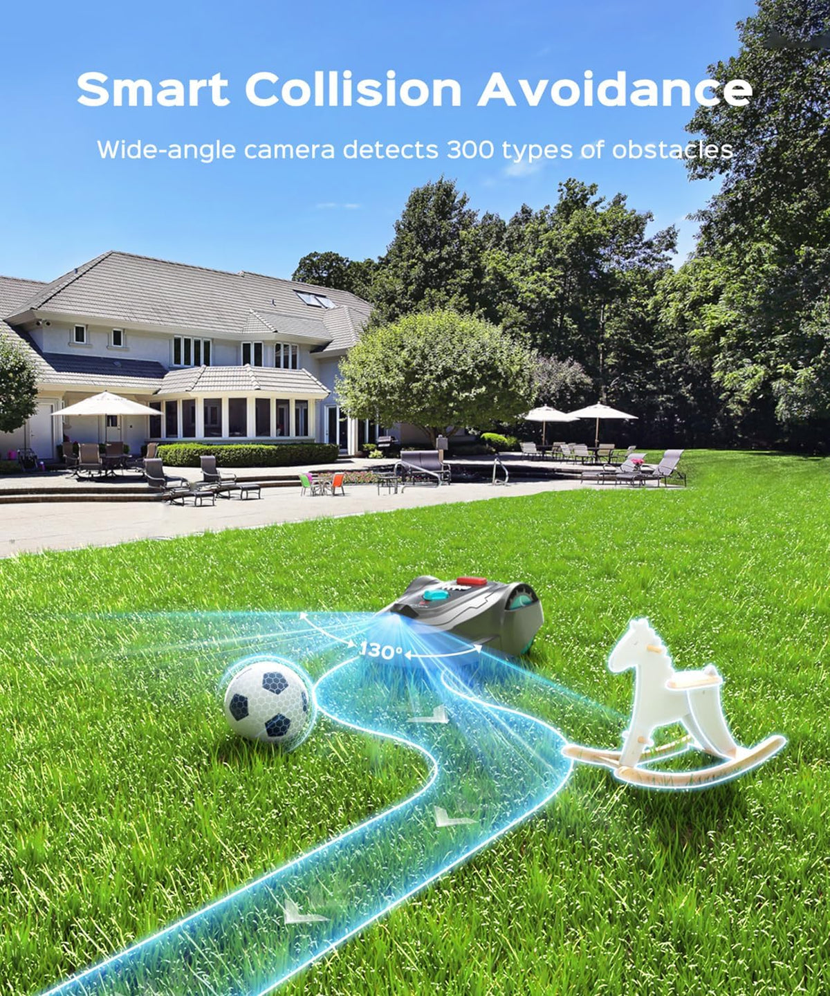 Auto-Charging, APP Control, Bow-Shaped Mowing for Lawns up to 8611 Sq.Ft (Dark Black)