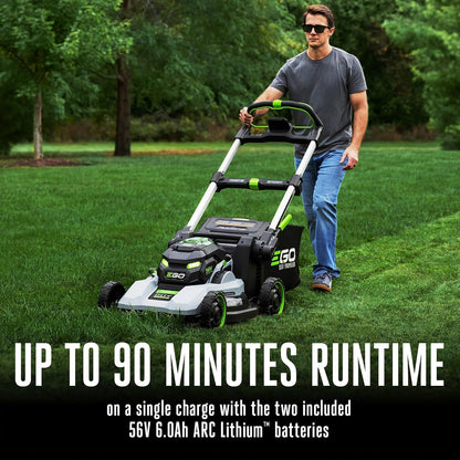 EGO POWER+ Electric Lawn Mower, Self-Propelled Cordless with 22" Super Composite Deck, Includes (2) 56V 6.0Ah Batteries and 560W Charger - LM2244SP-2