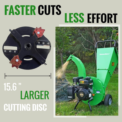 S1 Wood Chipper, 20: 1 High Reduction Ratio, 7 HP 212Cc Heavy Duty Engine Gas Powered, 3" Max Wood Diameter Capacity, Robust Shredder Mulcher with Large Cutting Rotor